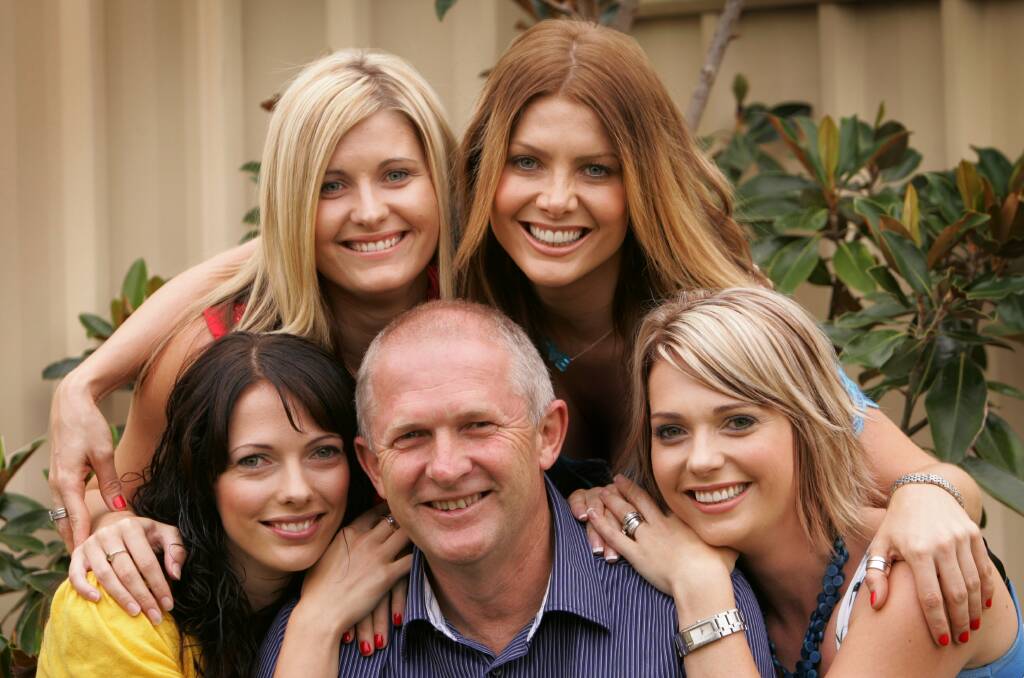 Family support: Natalie Bassingthwaighte (top right) in Wollongong with her father Michael Bassingthwaighte and sisters Nicole, Lisa and Melinda.

