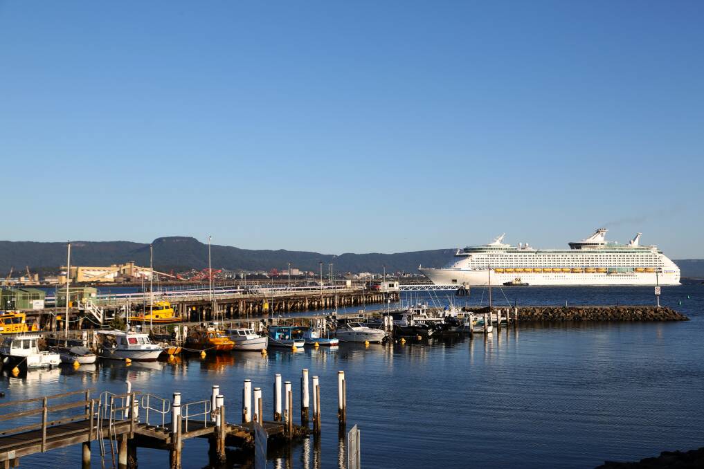 More cruise ships welcome: Royal Caribbean's Voyager of the Seas sailing into Port Kembla Harbour. Picture: Greg Ellis.

