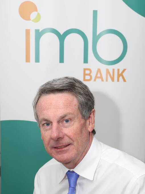 The best: Chief executive officer Robert Ryan announces a national lending award for IMB Bank. Picture: Greg Ellis.
