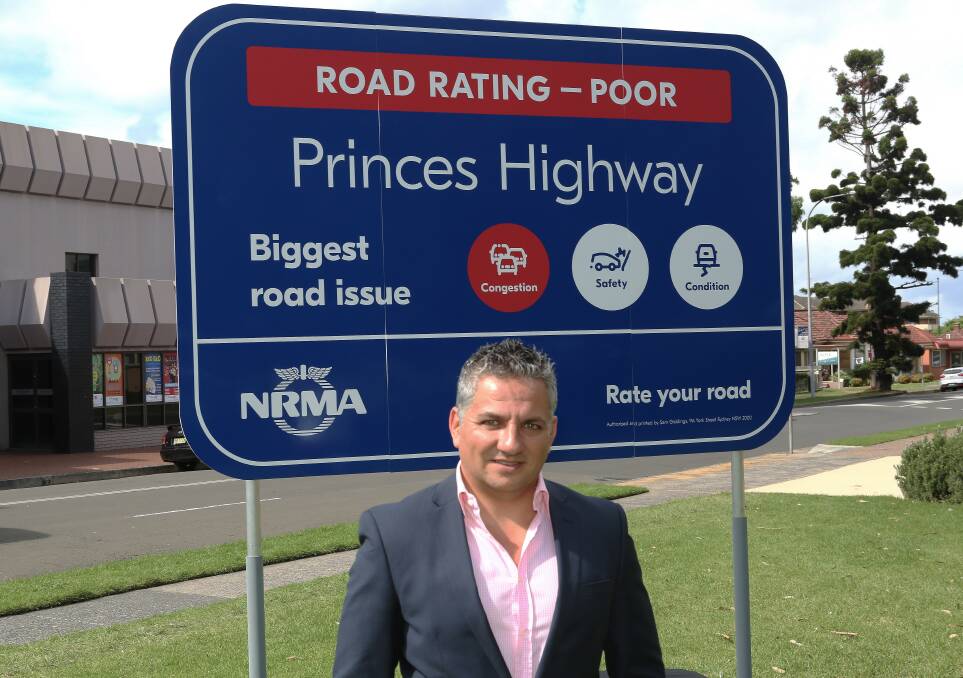 Road and public transport rankings: Peter Khoury during a recent visit to Wollongong during the Rate Your Road campaign. Picture: Greg Ellis.
