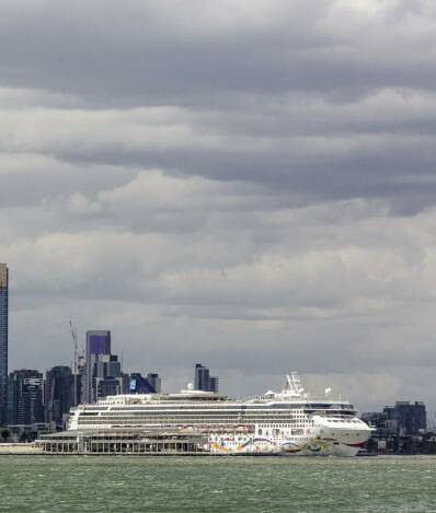 SHIP AHOY: Norwegian Star in Port Melbourne on Sunday for repair work on her engine that will still allow her to visit Port Kembla on February 23. Picture: Daniel Pockett


