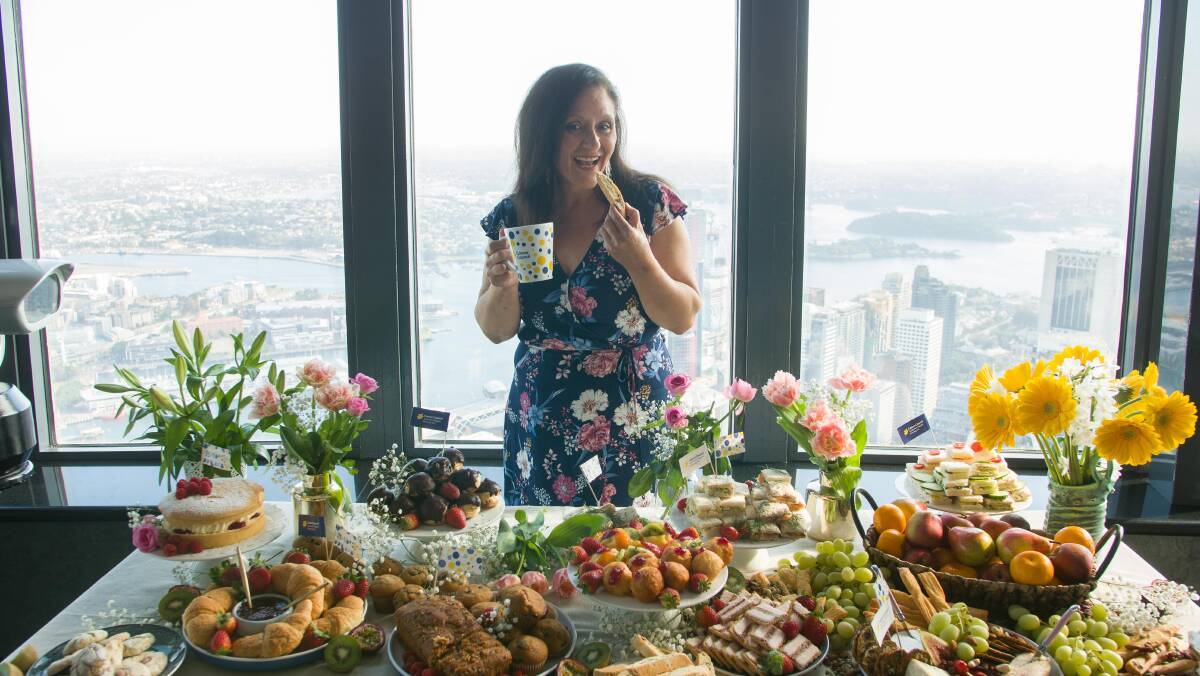Illawarra cooking icon: Masterchefs' Shellharbour Nonna G at Sydney Tower Eye for the national launch of Australia's Biggest Morning Tea.
