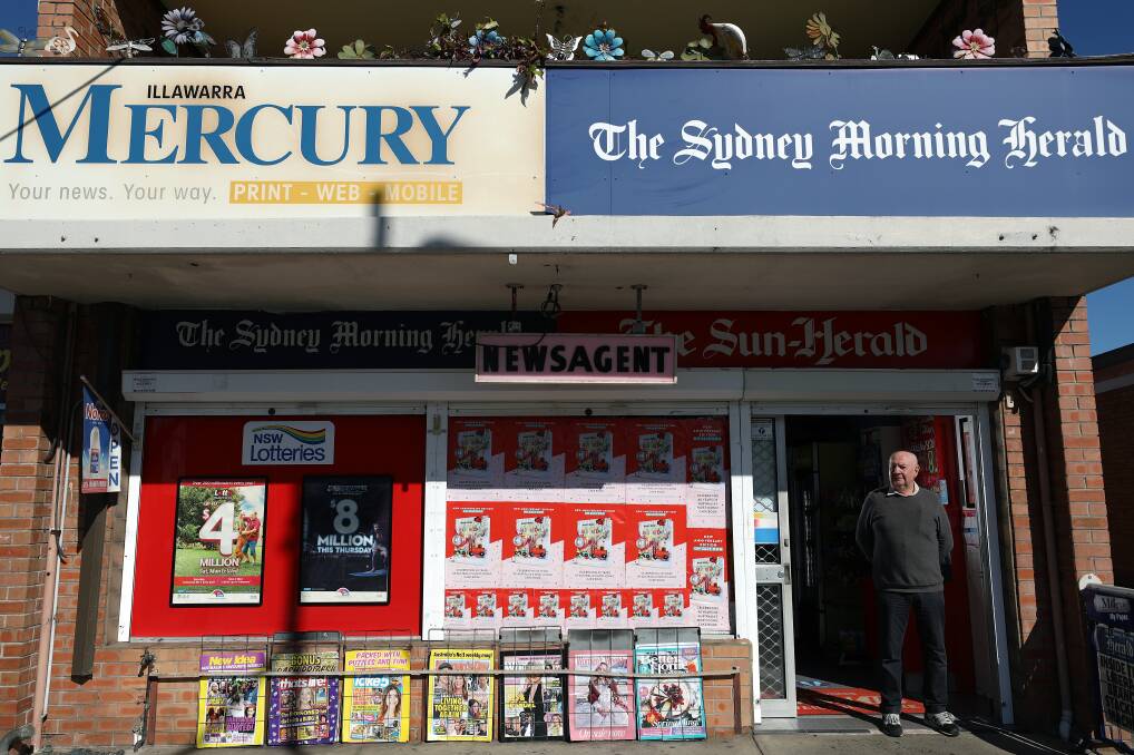 Fond memories: Ray Sheehan reflects on the five and half decades his family has been involved in running Albion Park Newsagency. Picture: Adam McLean.

