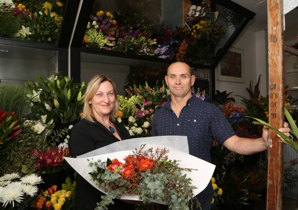 Changing business: Flower siblings Chris and Paul Briscoe-Hough at Wollongong Flowers in Corrimal Street. Picture: Greg Ellis.