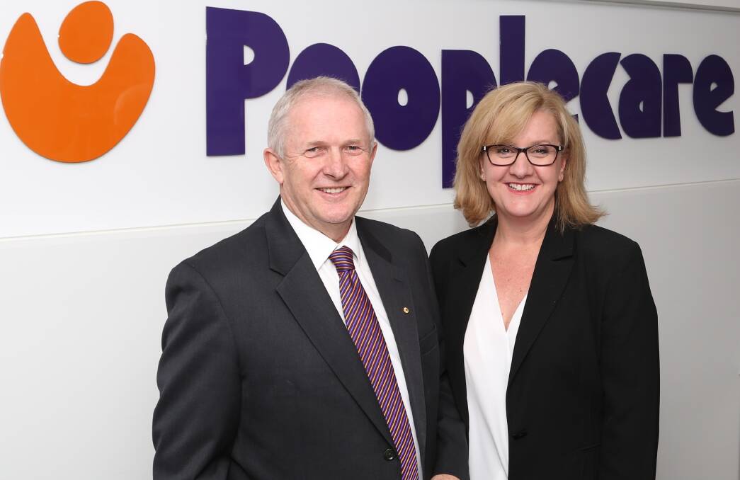 Best customer service in Australia: Peoplecare chief executive Michael Bassingthwaighte and head of people and culture Maree Morgan-Monk. Picture by Greg Ellis.
