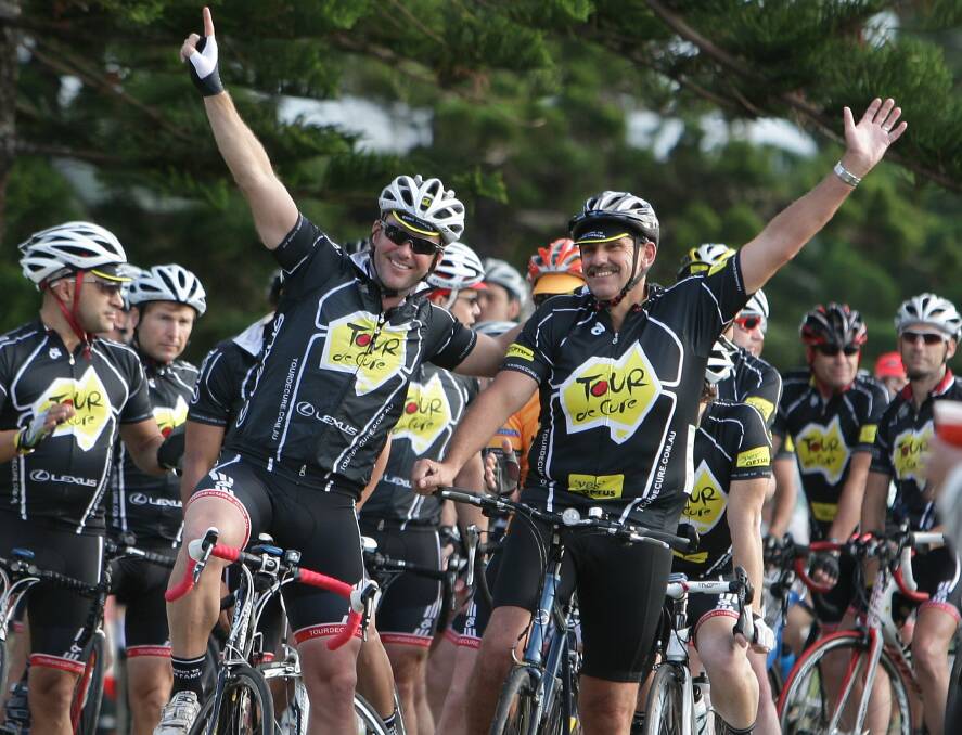 Previous visit: Tour de Cure co-founder Geoff Coombes arriving in Wollongong during the major annual Signature ride from Sydney to Melbourne in 2011. 
