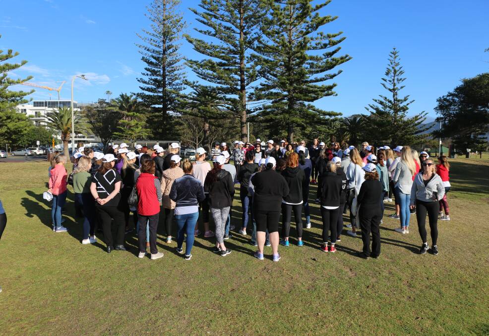National record: More than 80 women turned out at North Beach in Wollongong and set a new Australian mentoring benchmark during the city's first Mentor Walk. Picture: Greg Ellis.

