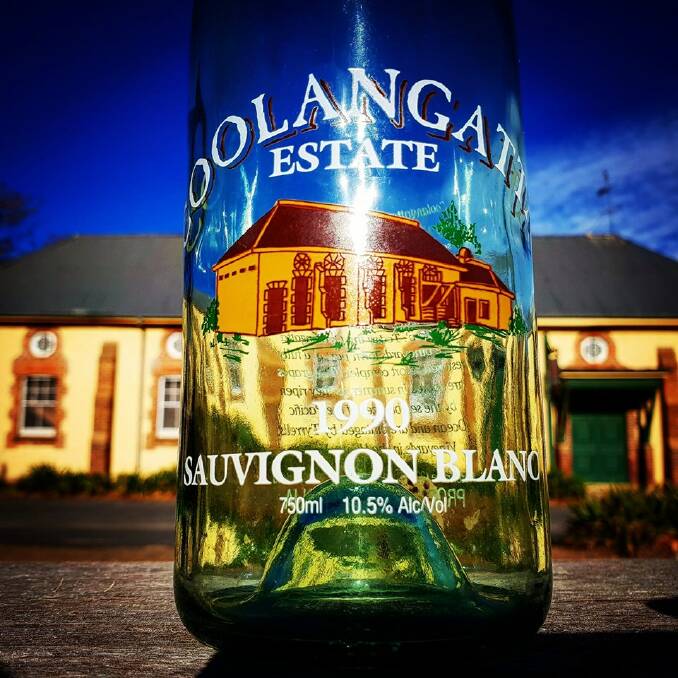 One of the first bottles of Coolangatta Estate wine. Picture: Ben Bishop.
