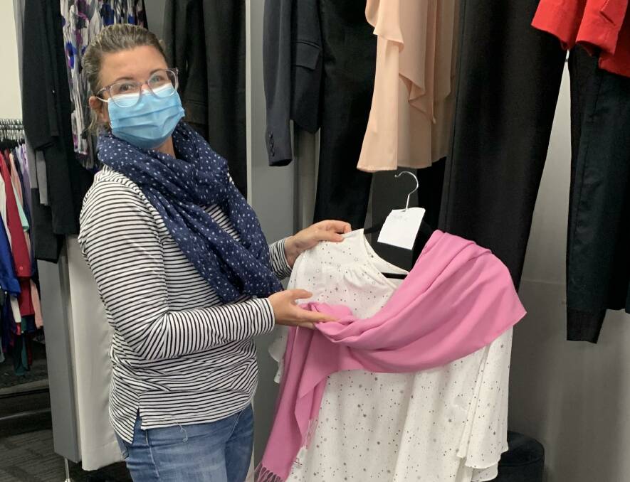 Helping women in need: Dress For Success Illawarra branch operations manager Melanie Silburn at the Wentworth Street showroom in Port Kembla. Picture: Supplied.