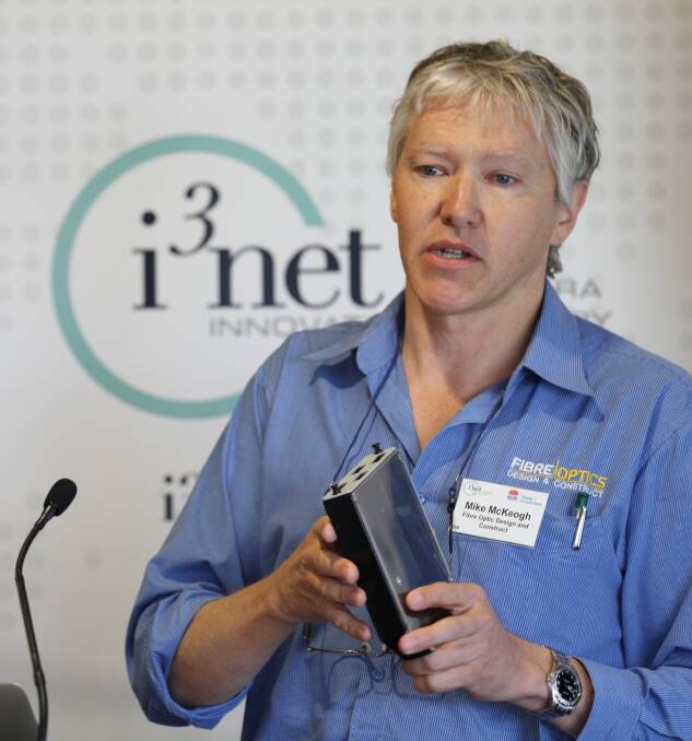 Innovative business showcased: Fibre Optics Design and Construct general manager Michael McKeogh speaking at i3net. Picture: Greg Ellis.


