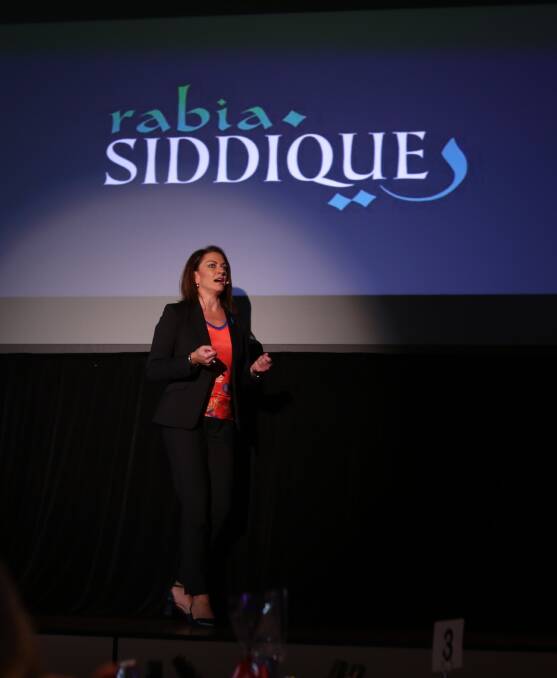 Moving talk: Rabia Siddique was met with a standing ovation before she left the stage at City Diggers after inspiring all present. Picture: Greg Ellis.
