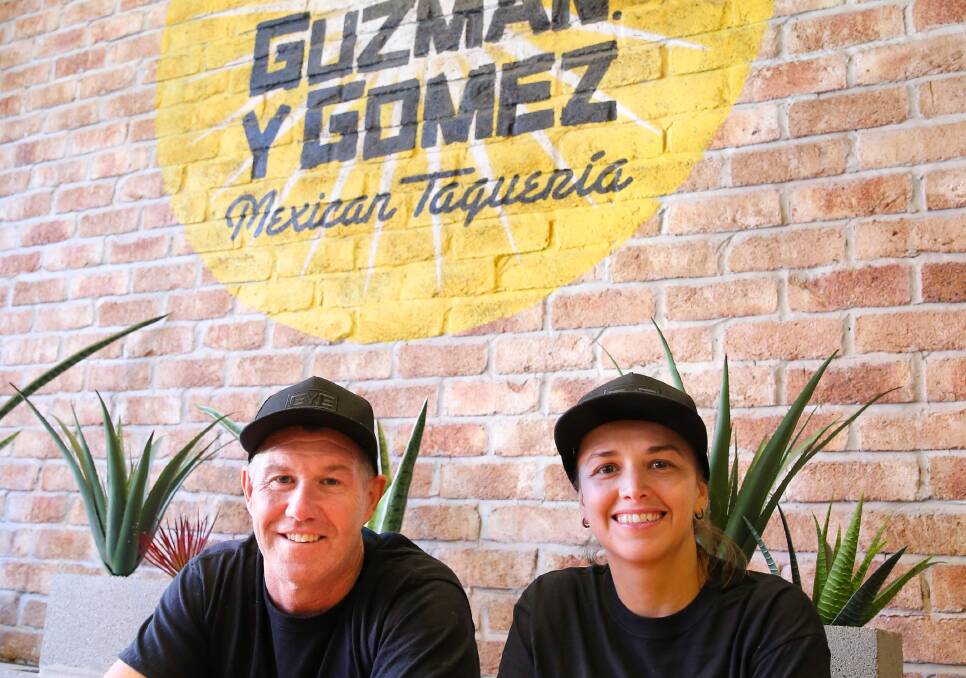 Positions vacant: Business owner Paul O'Neill and restaurant manager Gabi Antelmi at Guzman Y Gomez Wollongong which is presently hiring. Picture: Anna Warr.