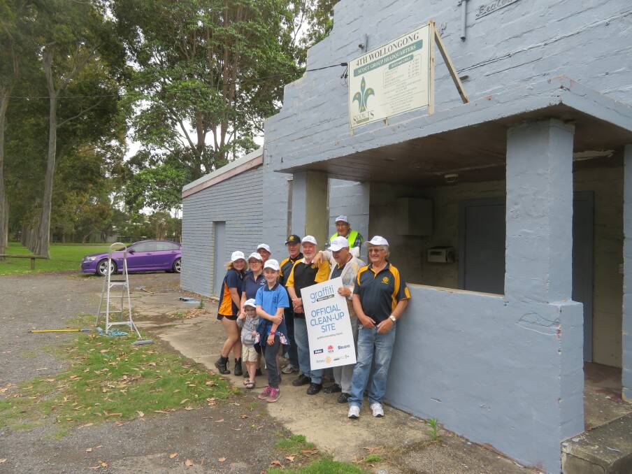 Facelift: Dapto Rotarians and Girl Guides gave the Gwynneville Scout Hall a transformation on the weekend.
