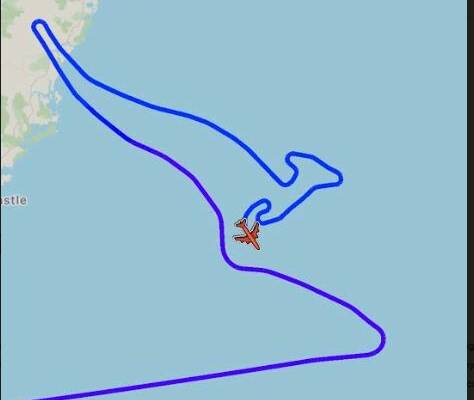 Lasting memory: Flighttracker.jpg image of flight path of QF7474 as it left the Australian coastline enroute to Los Angeles. 