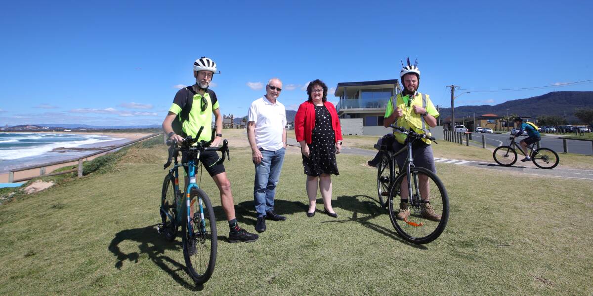 Accessibility: Ed Birt, Matt McMaugh, Cr Tania Brown, Stuart Barnes announce a new partnership between Destination Wollongong and The Disability Trust. Picture: Sylvia Liber.