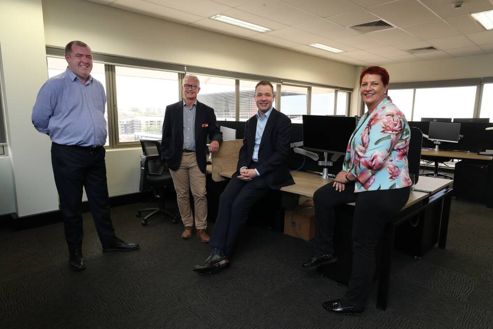 Inclusive jobs: Mark Sleigh, Roy Rogers, Adam Zarth and Maree Kerr at the Illawarra Business Chamber to discuss a new Disability Inclusion Discovery (diD) aimed at educating employers about the benefits of hiring people with a disability. Picture: Robert Peet.
