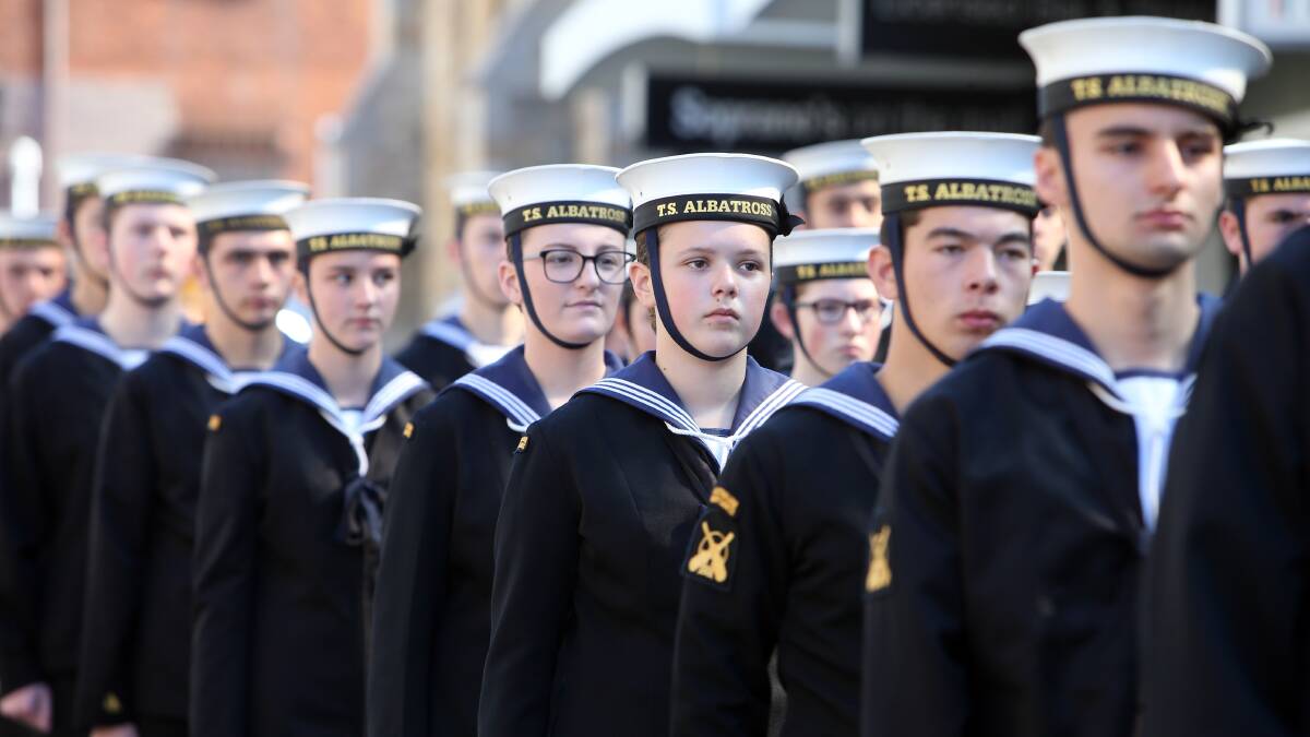 Big day: It was a great occasion for Illawarra's Royal Australian Navy Cadets from TS Albatross. Picture: Sylvia Liber.


