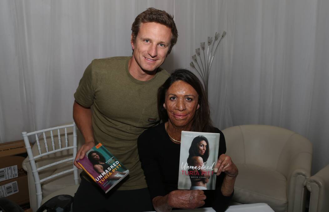 Inspirational talk: Michael Hoskin and Turia Pitt at the Illawarra Women In Business lunch at Villa D'Oro on Friday. Picture: Greg Ellis.

