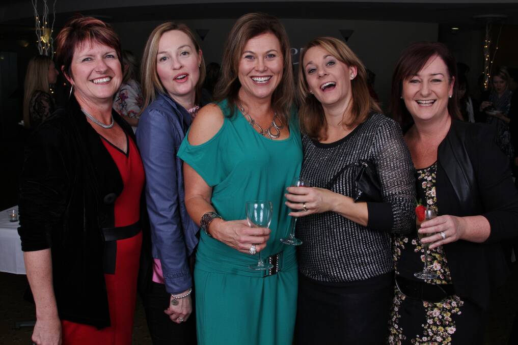 Marie Lucas, Cindy Field, Monique Field, Lisa Walsh and Maria Pelle at the first Business in Heels networking event in Shellharbour in September 2013. Picture by Greg Ellis.
