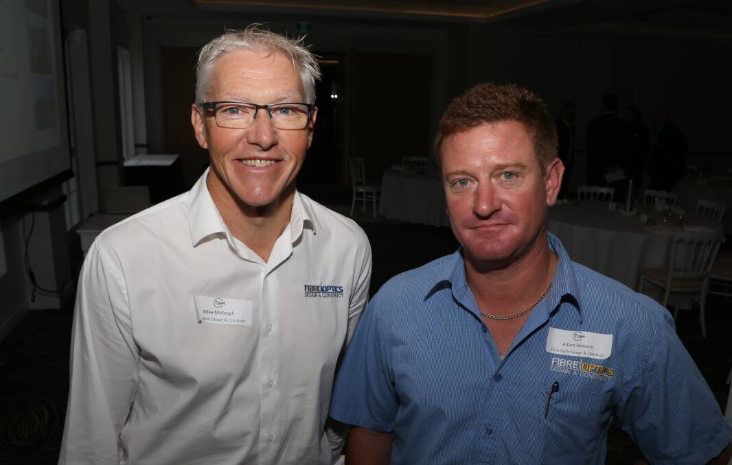 Industry leader: FODC boss Mike McKeogh and employee of six years Adam Hewson who works on many of the big projects in Sydney. Picture: Greg Ellis
