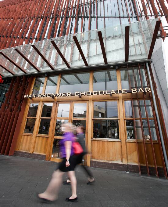 Open for business: Max Brenner continues trading this week on corner of Crown and Keira Streets in Wollongong despite Max Brenner Australia going into voluntary administration. Pic: Adam McLean.
