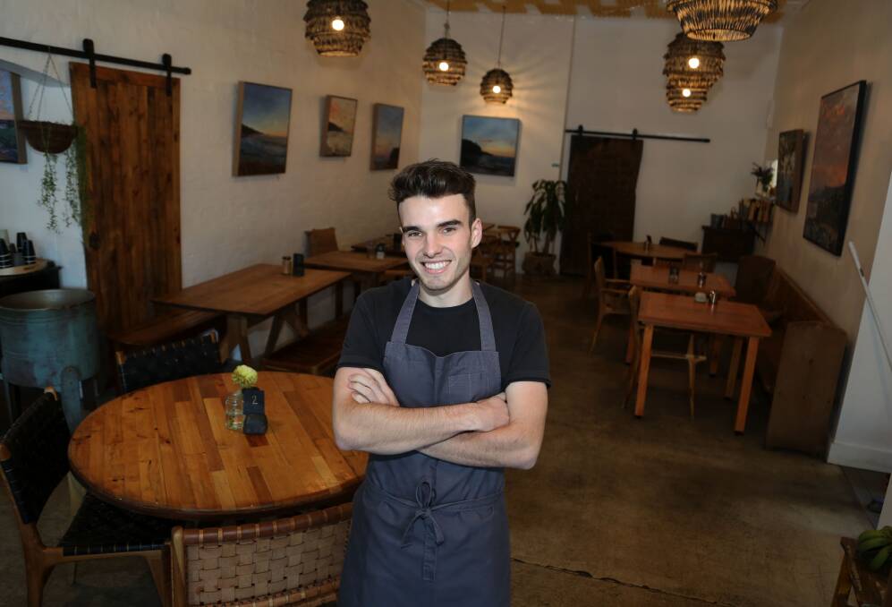 Young Wollongong master chef: Dylan Carter at Earth Walker & Co in Coledale where he is running two pop-up restaurant dinners in July. Picture: Greg Ellis.

