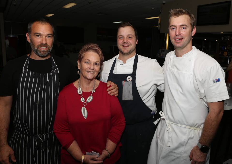 Team work: Matt Upson, of Tallwood Eatery, with Dianne Laver, Brent Strong, of Bangalay Dining, and Hampdon Deli Dining's Nick Gardner. Picture: Greg Ellis. 