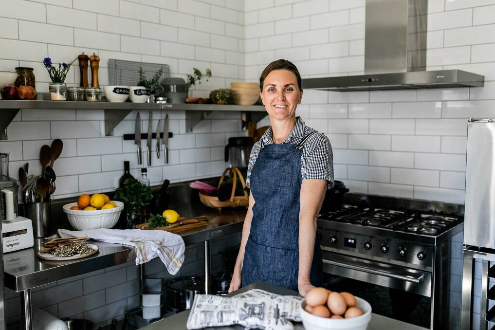 Organic foodie: Karina Shepherd doing Dandelion & Mallow food prep in her commercial kitchen at home in Gerringong. Picture: Rachael Tagg.
