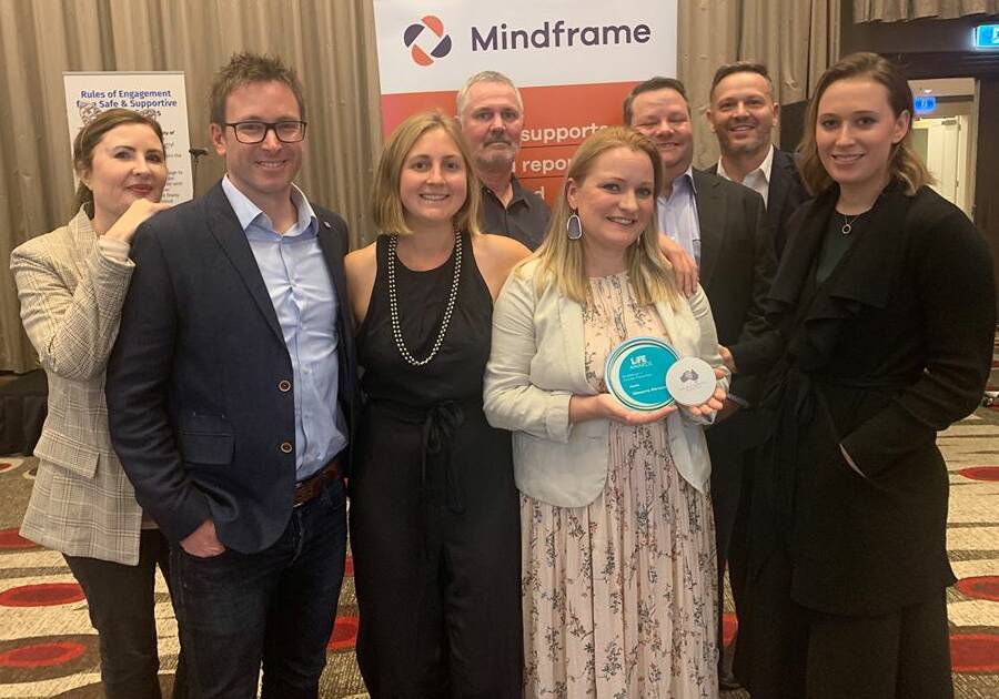 NATIONAL HONOUR: Members of the Collaborative and the Mercury with Suicide Prevention Australia's 2019 LiFE Media Award in Melbourne last year.
