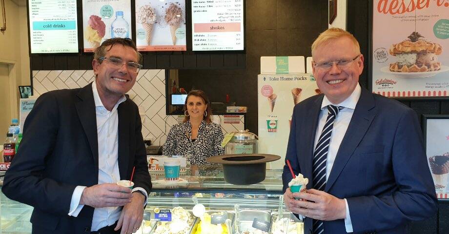 THE COLD SHOULDER: An image from Gareth Ward's Twitter during the week of the Treasurer's photo opportunity at a local ice cream shop.