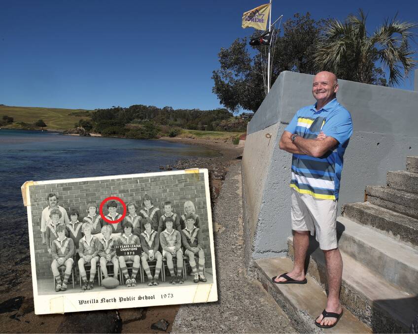 KING OF THE CASTLE: Paul Smith in front of his Minnamurra property. INSET: Smith in the Warilla North primary school league team. Picture: Supplied.