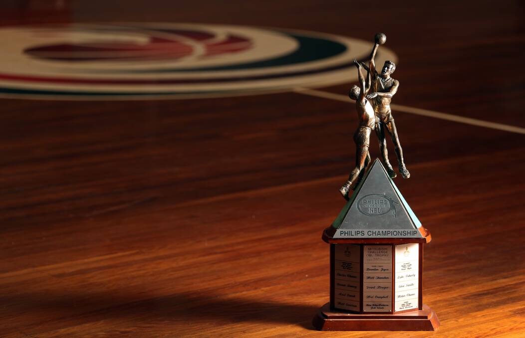 Hawks' 2011 NBL championship trophy.