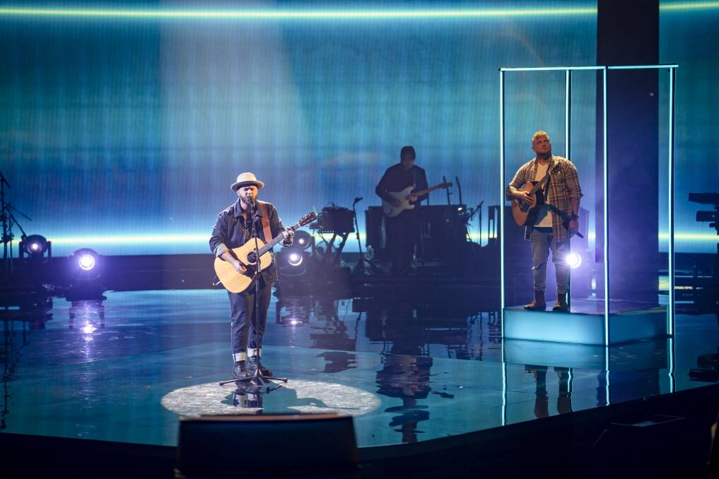 IN THE SPOTLIGHT: South Coast singer-songwriter Timothy James Bowen performing on The Voice which aired on Monday night.