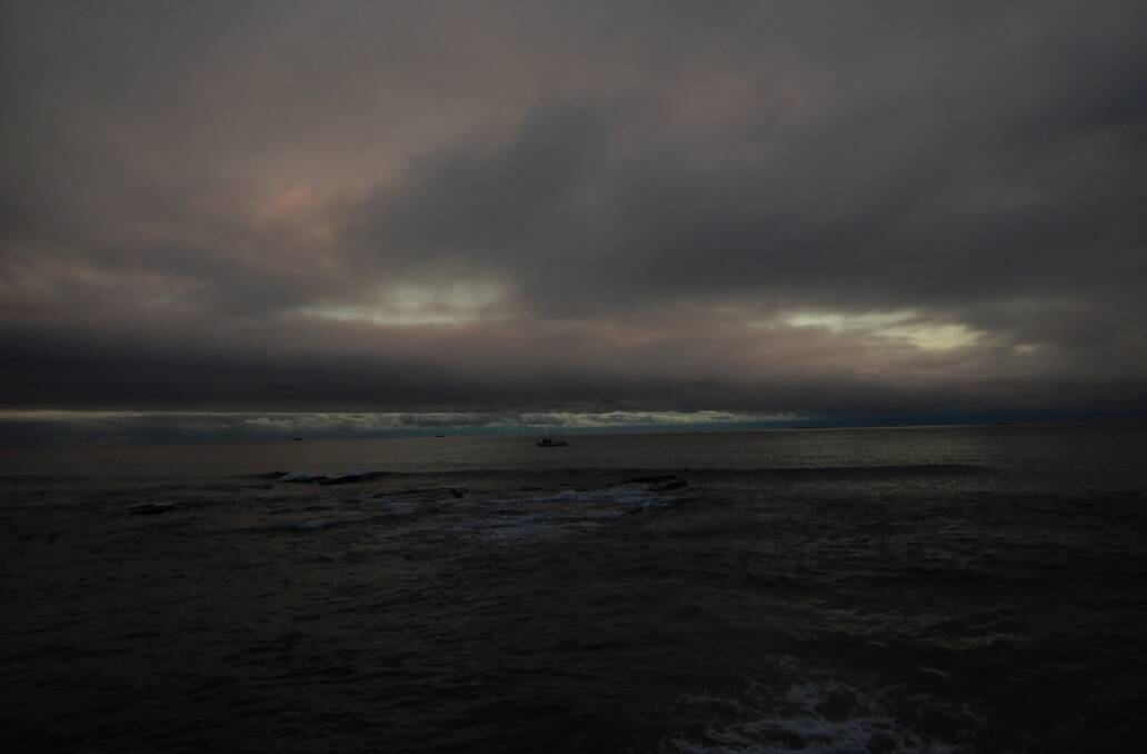 Grey morning from North Wollongong beach taken on March 18 by Hans Haverkamp