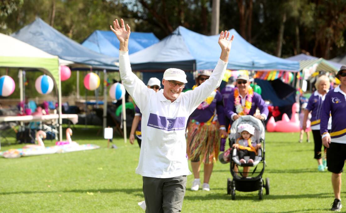 Michael Grayling walked in his 653rd Relay for Life event at Shellharbour. Picture: Sylvia Liber