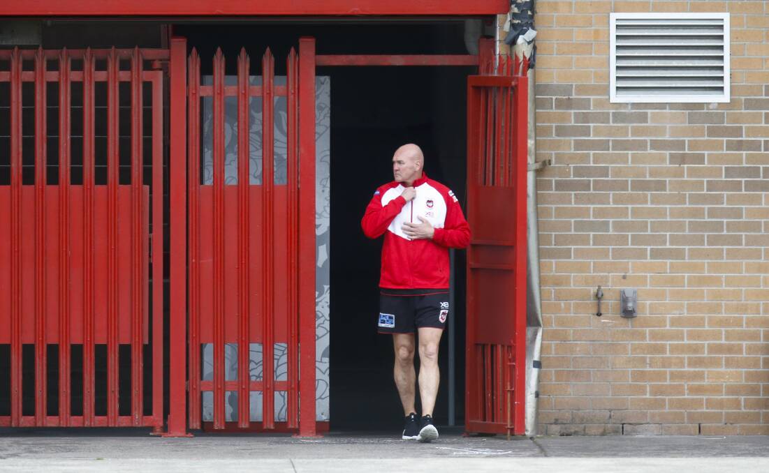 LONELY JOB: Exiting Dragons coach Paul McGregor at the club's Wollongong training base last month. Picture Anna Warr.