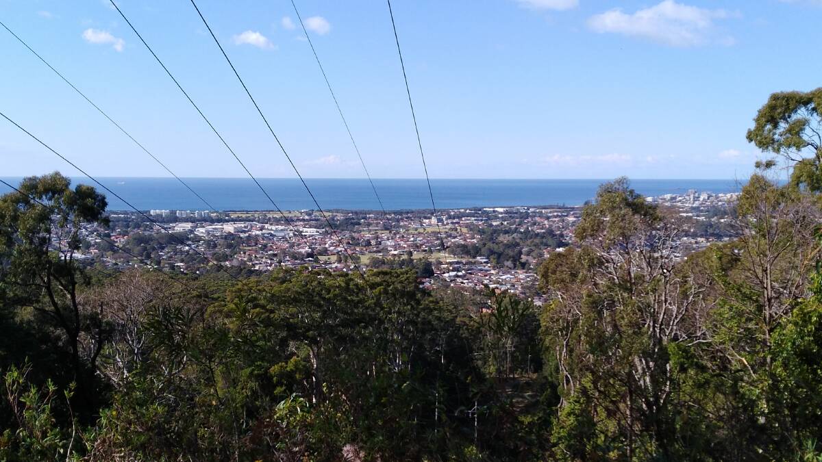 Wollongong from the fire trail above Tarrawanna by Eddie Noble.