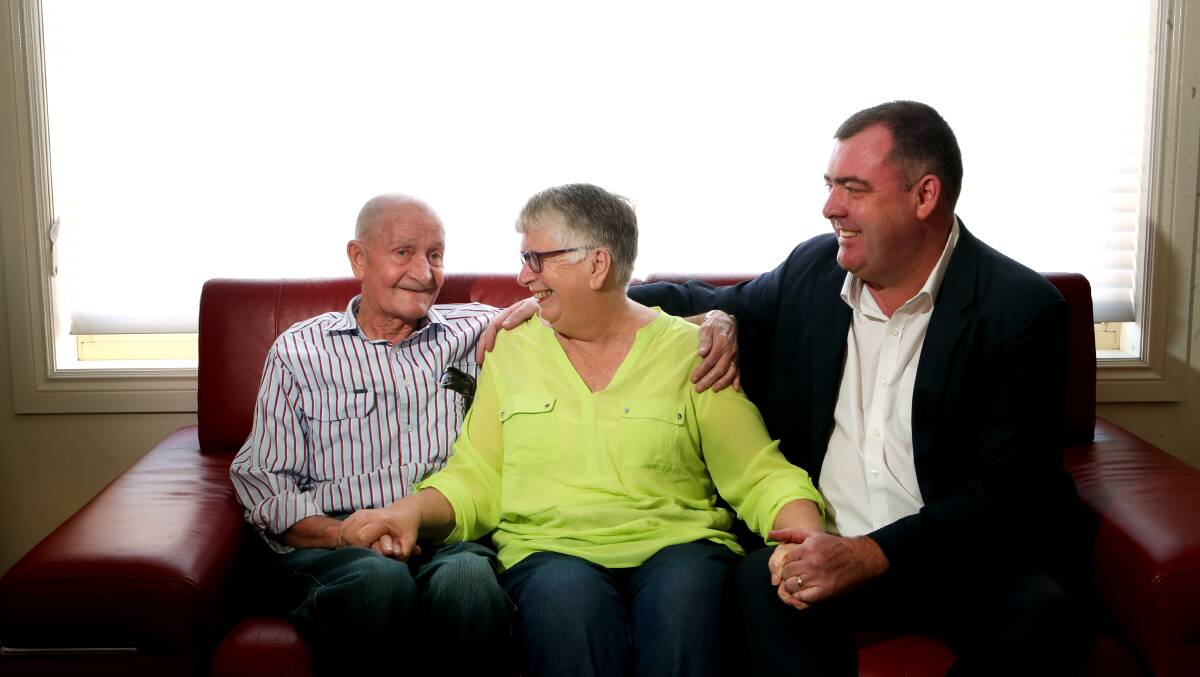 Event patron: Mark Sleigh with his mother and stepfather Wendy and John Saville, who are both cancer survivors. Picture: Sylvia Liber