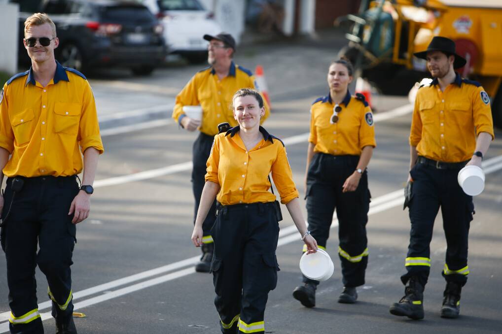 AUSSIE HEROES: RFS members taking part in a community parade as part of Australia Day celebrations in the city. Picture: Anna Warr.