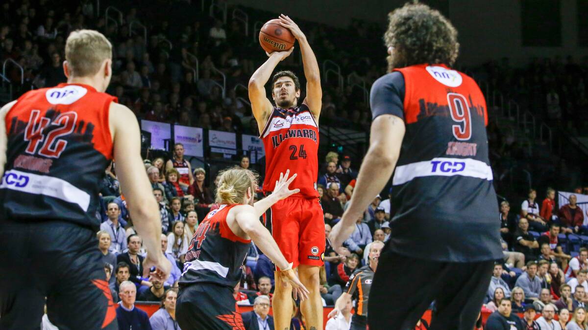 THE ONE THAT GOT AWAY: Cody knocking down a jump shot against the Perth Wildcats at the WEC in October, 2016. Picture: Adam McLean.