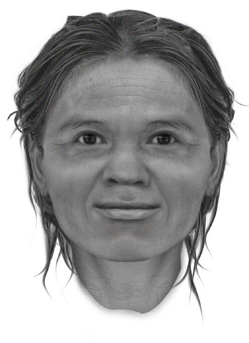 Reconstruction: Dr Susan Hayes' facial approximation of a woman who lived more than 13,000 years ago in the north-western Thailand. Picture: Supplied