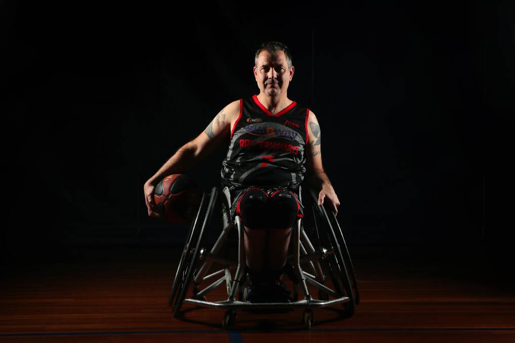 ROLLER HAWK: A football-obsessed Englishman, Tim Rushby-Smith will take the court this weekend in the national wheelchair league for Wollongong. Picture: Sylvia Liber. 