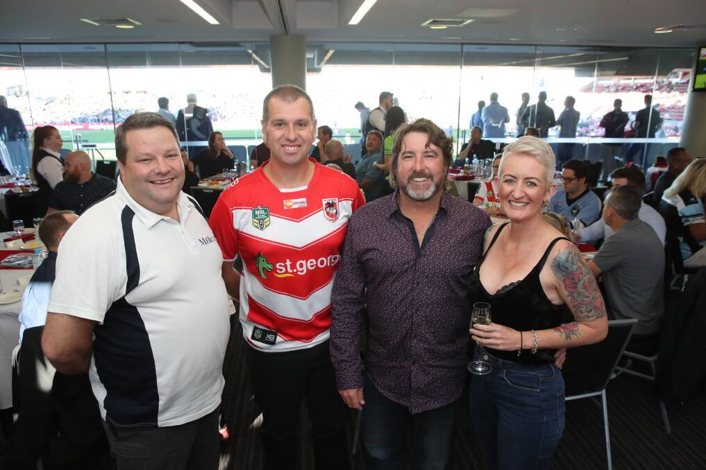 FUNCTION: Editor Julian O'Brien joined subscribers Dan OLeary, Greg Main and Elese Stewart in the Chairman's room. Picture: Adam McLean. 