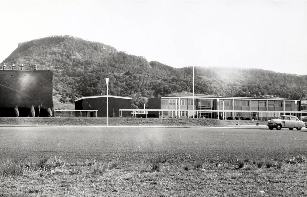 HISTORY: The first Engineering Building (on the right) on the Wollongong University College in the early 1960s. It is now Building 1 at UOW. Alex Frinos father helped lay the concrete slab for the building.