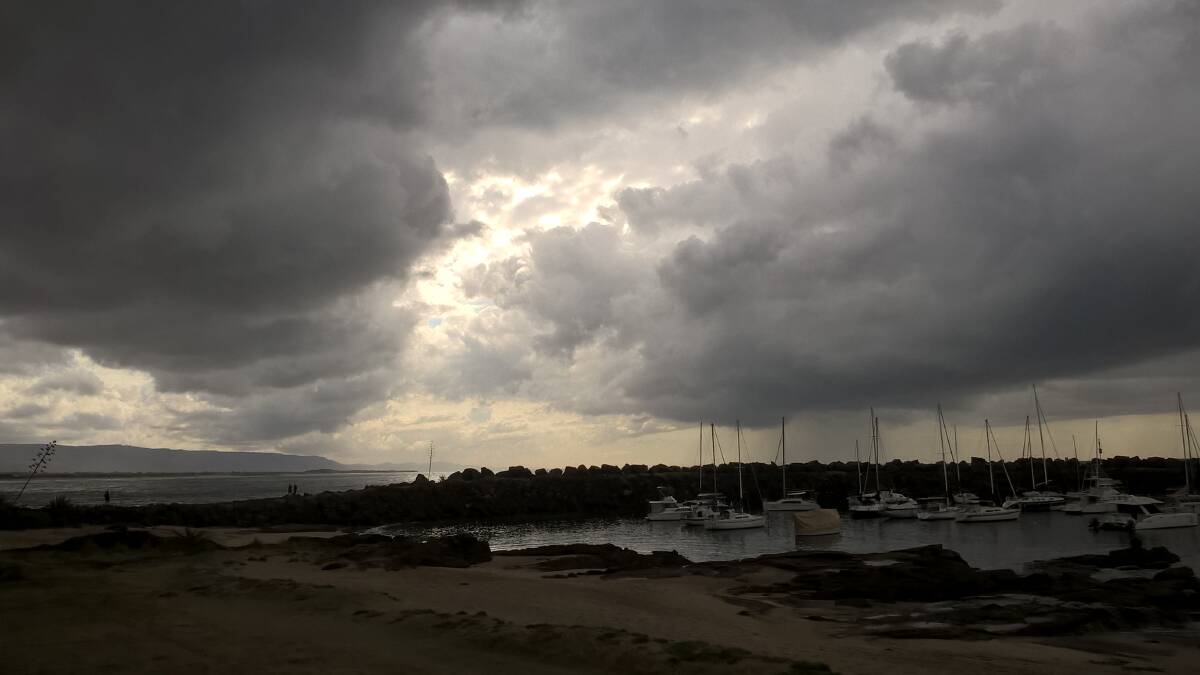 Storm clouds over Wollongong harbour  taken on August 25 by Hans Haverkamp