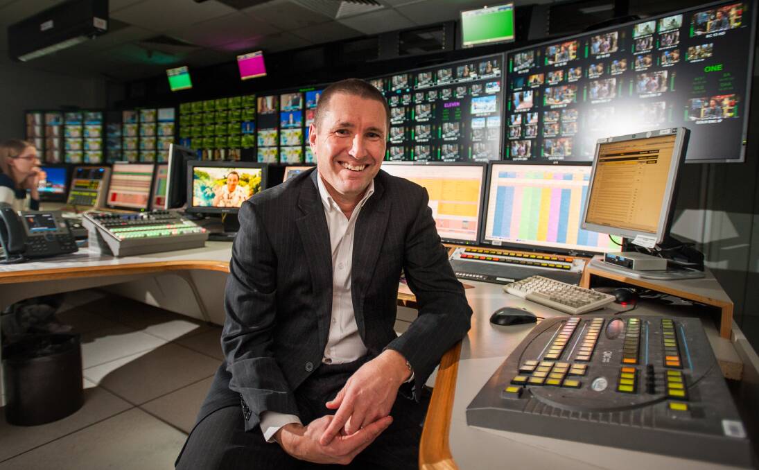 CHANGING CHANNELS: Southern Cross Austereo head of TV operations Jeremy Flynn in the control room of the regional network's Canberra broadcast centre, where the switch will be flicked at midnight Thursday. Photo: Elesa Kurtz