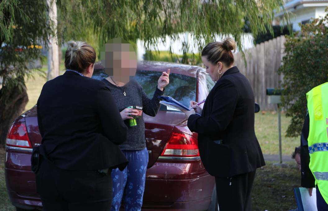 Empty luck: Police arrest Nowra woman Melanie Alice Ross in Febuary 2016 in relation to the supply of contraband at Goulburn Jail. Photo: NSW Police Media