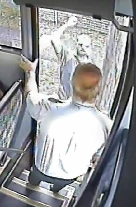 The Oak Flats incident in March last year, as captured on the bus' CCTV camera. Picture: Supplied