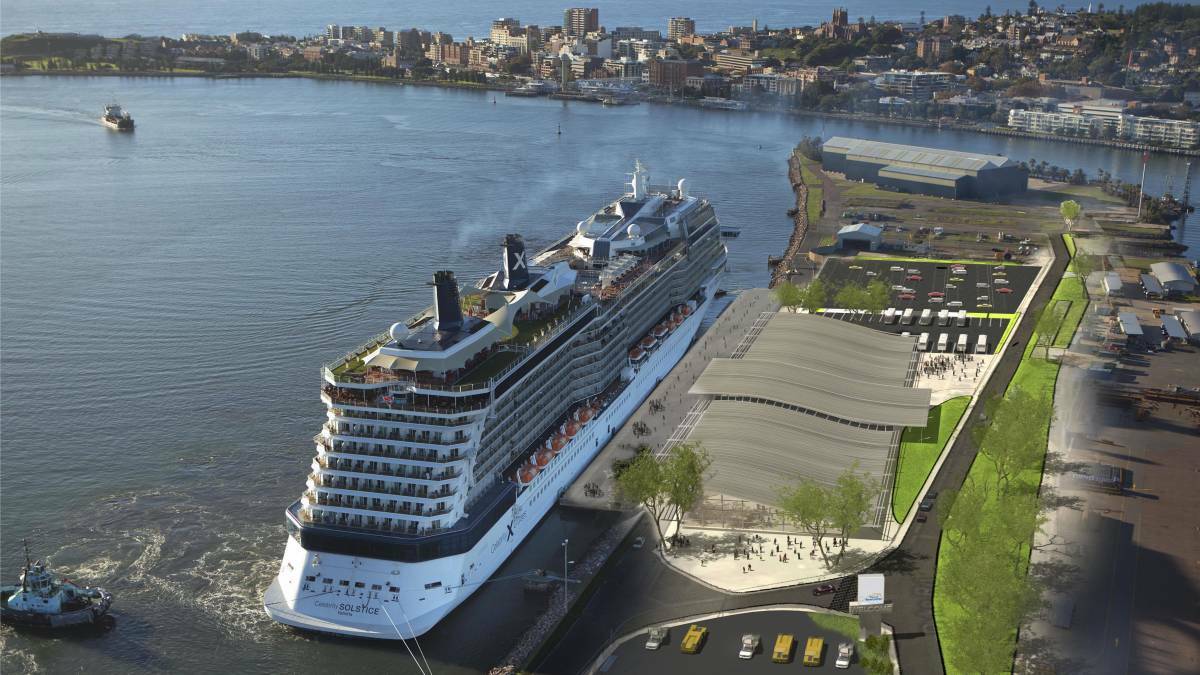 The Newcastle cruise terminal concept visualisation. The $13.5m project, funded by the state and federal government, is expected to be complete in 2018. Picture: Port of Newcastle