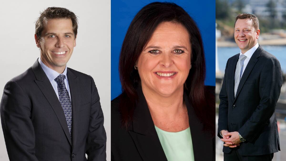 Illawarra Labor MPs Ryan Park (left), Anna Watson and Paul Scully.